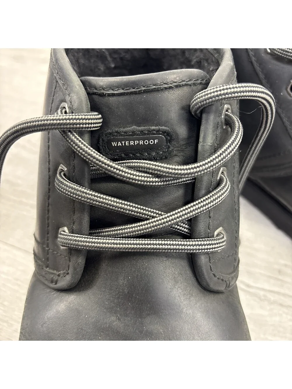UGG Neumel Weather II Waterproof Black Leather Chukka Boots Size US 8 Men